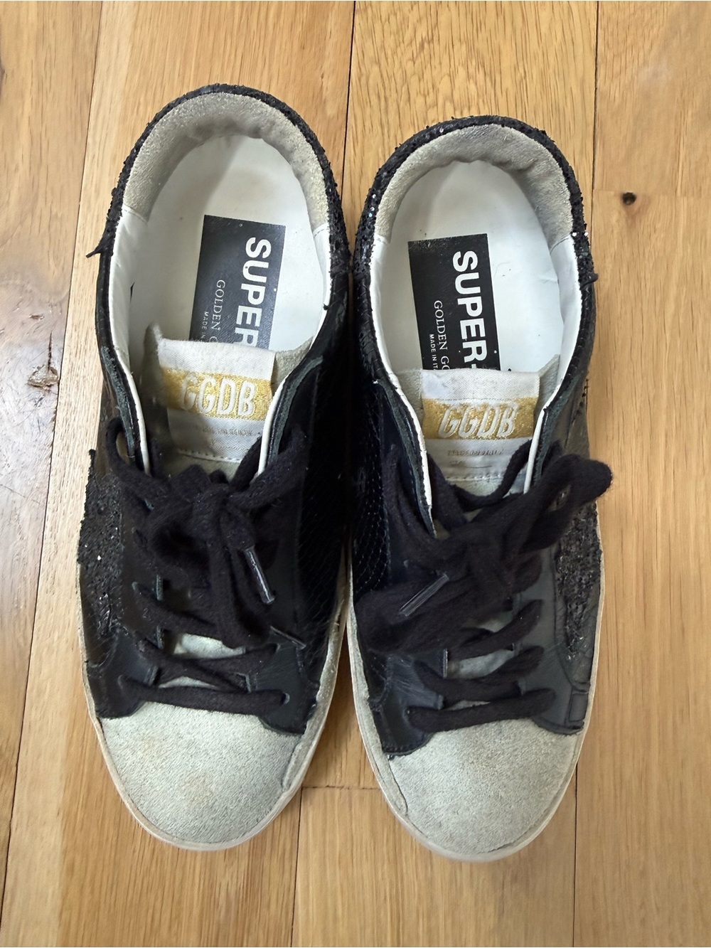Golden Goose Black & Gray Super-Star Sneakers